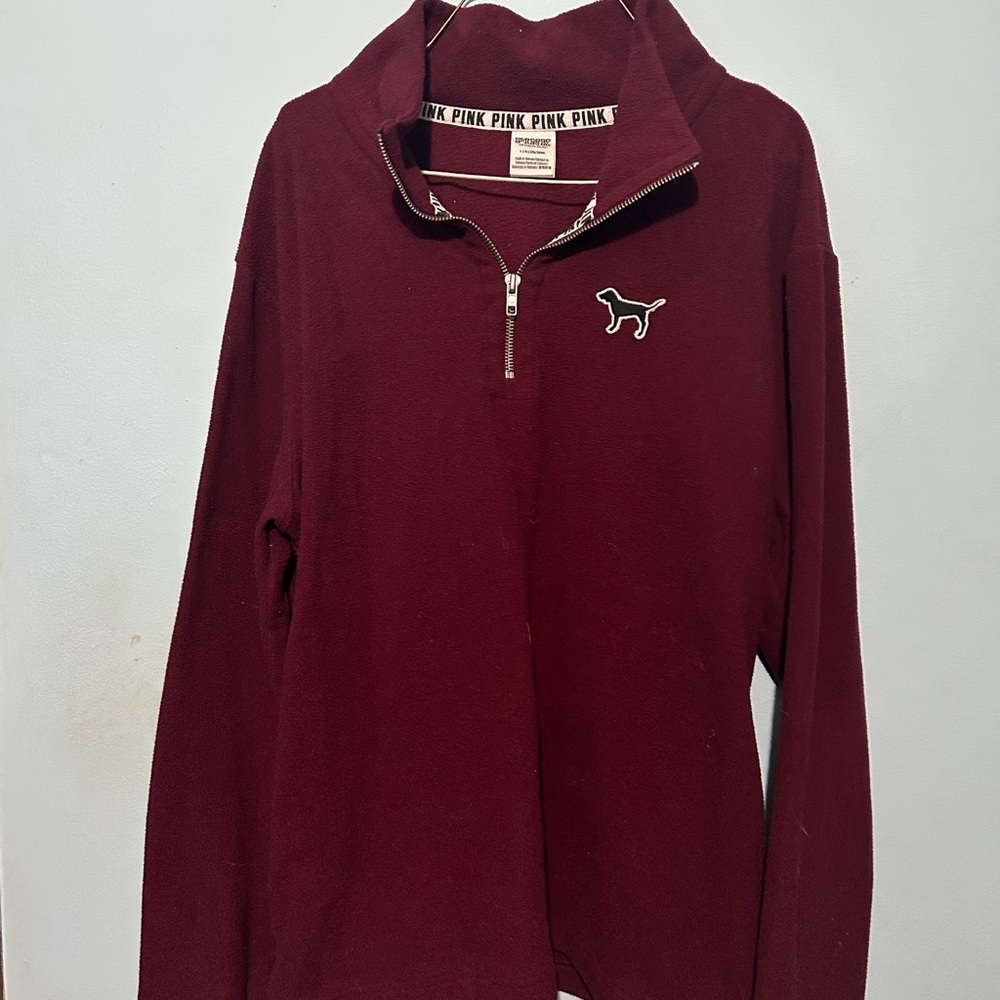 Victoria's Secret Burgundy Quarter-Zip Sweatshirt